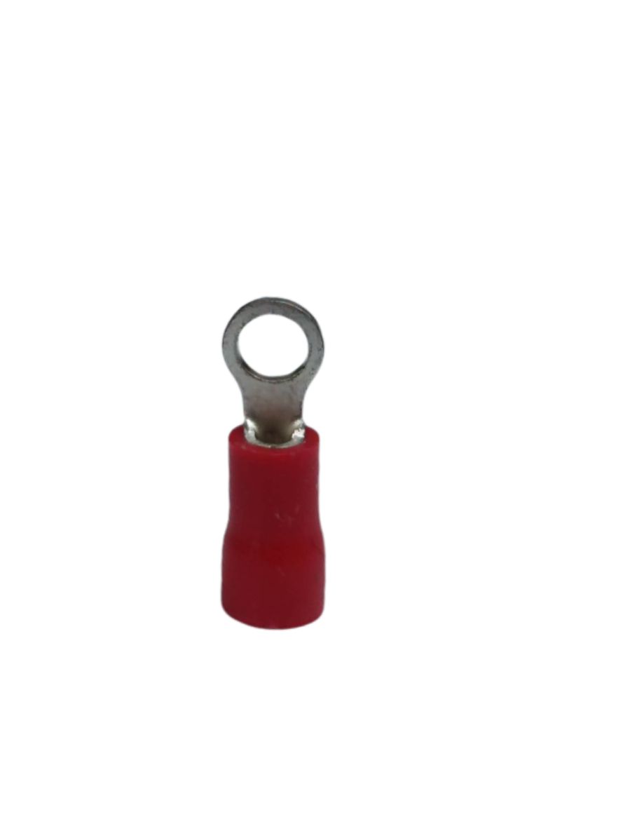 Red insulated ring terminal lugs made of durable metal for secure electrical connections