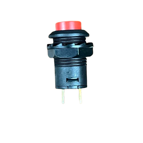Red Push Lock 1A 220V Button Switch with a Durable Black Housing and Easy Installation