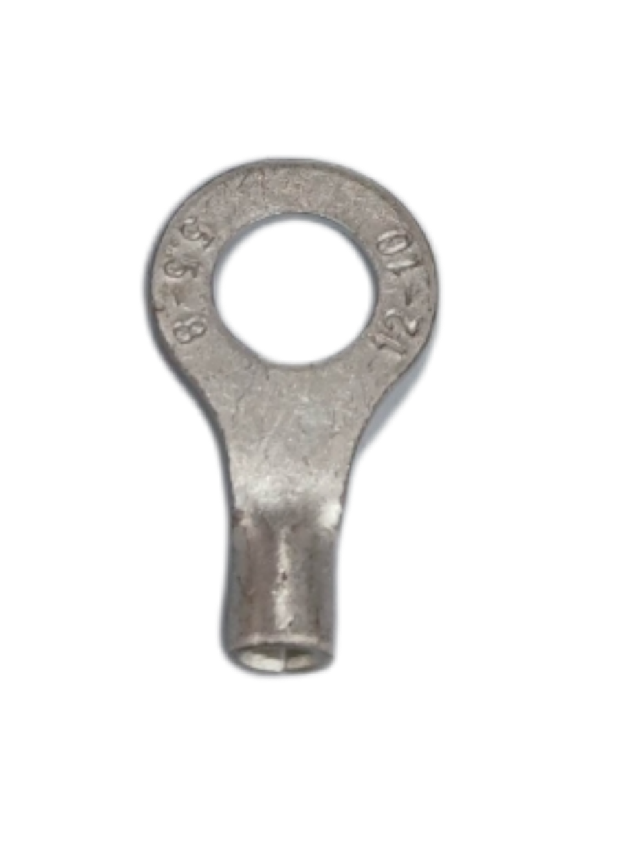 Ring type terminal lugs without insulation made of durable metal for secure electrical connections