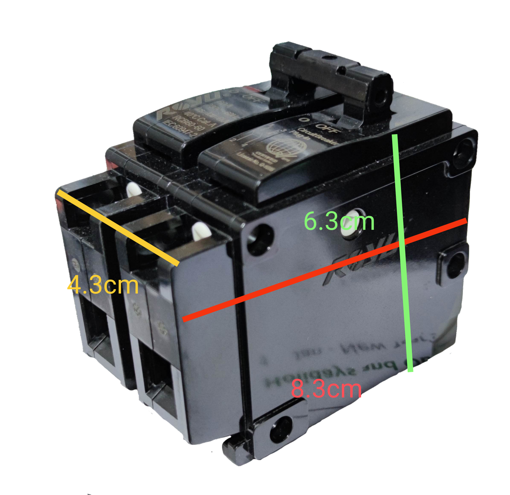 Royu 60 amp plug in breaker 60A 220V with dual circuit design for electrical safety