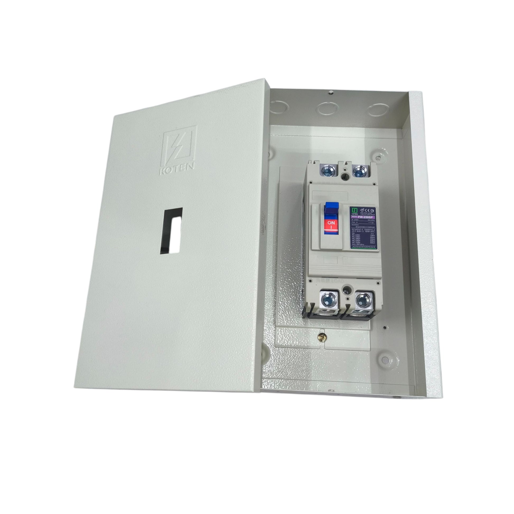Koten 150A industrial circuit breaker in a protective enclosure for reliable electrical safety