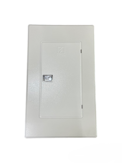 Koten Panel Board 125A 2P with 6 Branches B-On white metal enclosure with hinged door and latch