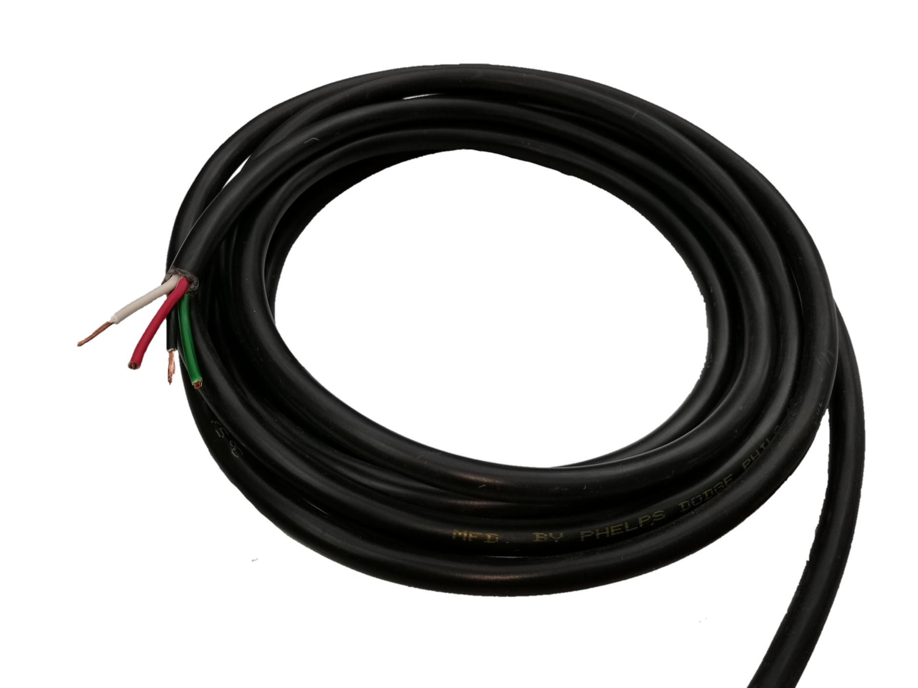 Phelps Dodge 4 core royal cord 5.5mm black electrical wire with four color-coded inner wires