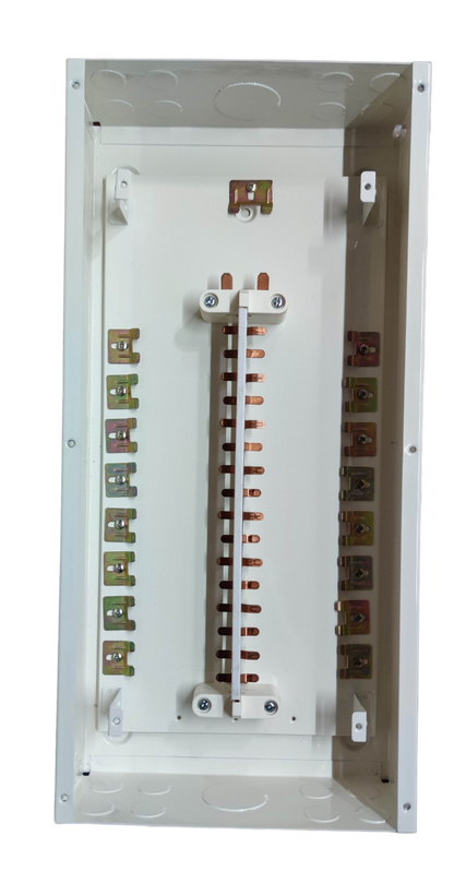 Royu & Koten 125A panel board 2 pole electrical circuitry with metal frame and copper connectors