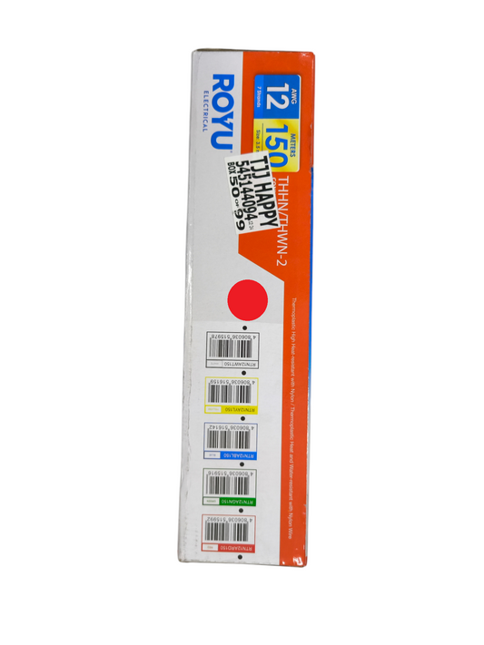 Royu 3.5mm stranded wire AWG 12 packaged box with product details and color codes