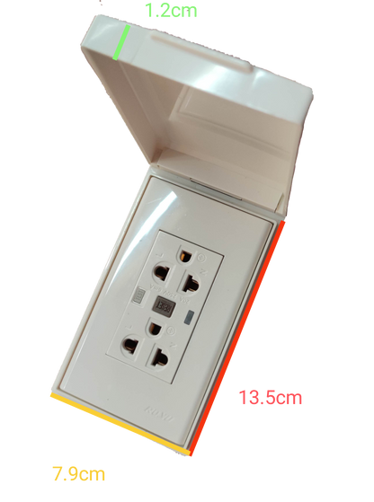 Royu GFCI outlet 20A 220V with protective cover and dual socket design for electrical safety
