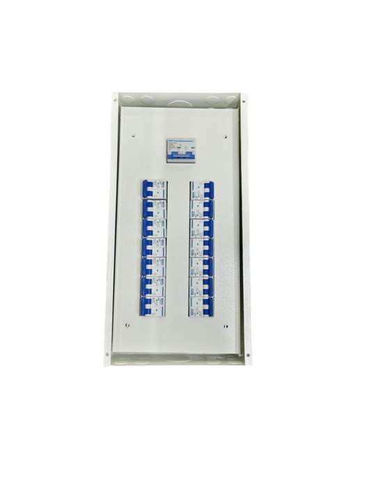 Royu miniature circuit breaker panel with multiple switches by Chint and Koten for electrical safety