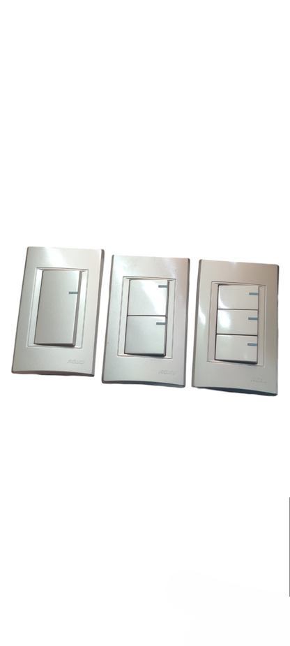 Royu Switch Flush Type 1 Way 10A 250V white electrical switches for power points and plugs