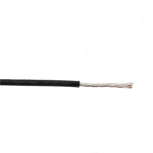 Royu THHN THWN wire black electrical wire with exposed copper strands on white background