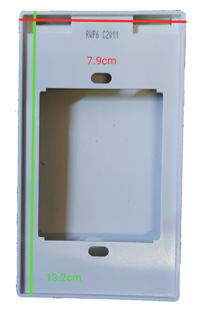 White Royu weatherproof plate RWP6 for electrical circuitry with 7.9 cm by 13.2 cm dimensions