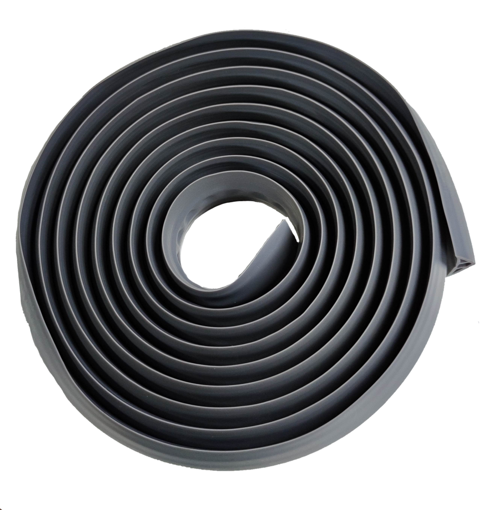 Grippes Rubber Floor Molding 15 Feet Length rolled up for cable management and floor protection