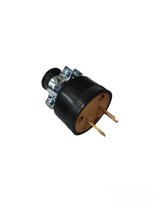 Royu Rubber Plug Flat Pin 15A 250V REDPL202 black electrical power plug with metal clamp