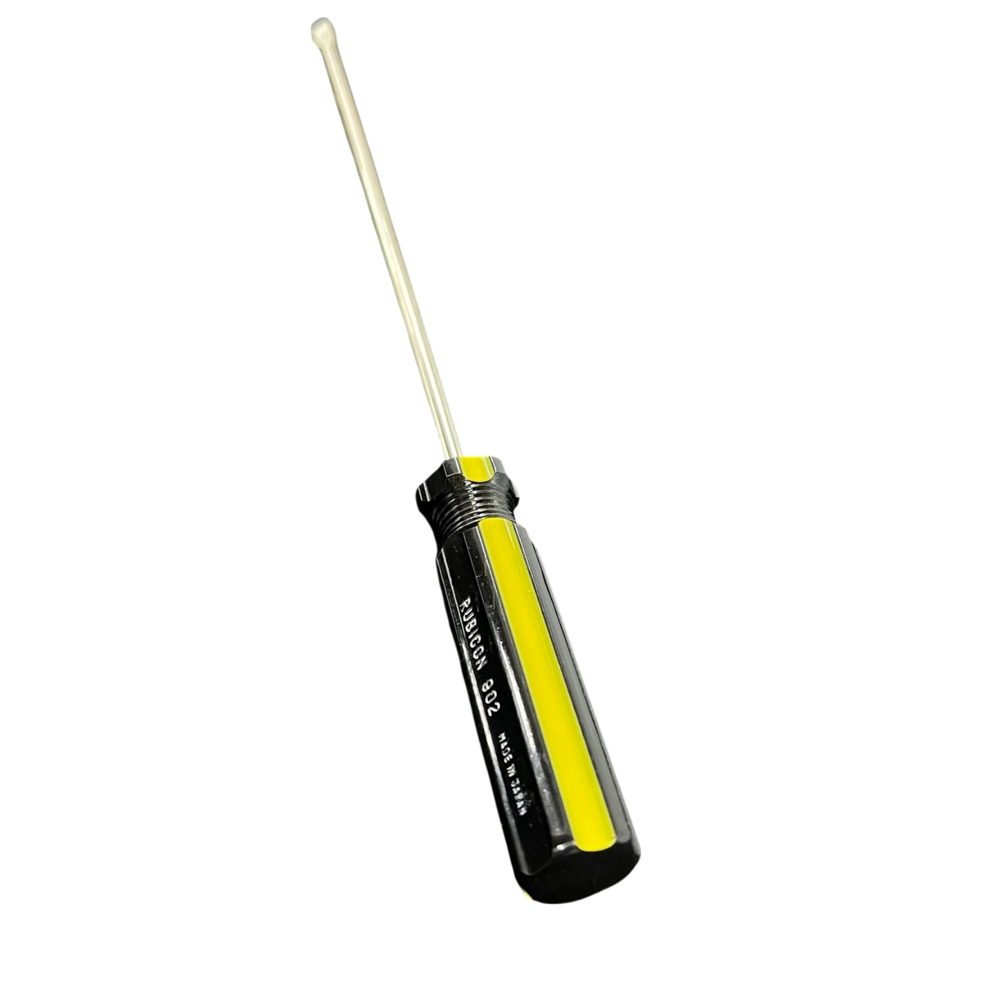 Rubicon 250mm slotted screwdriver with black and yellow ergonomic handle for precise hand tool use