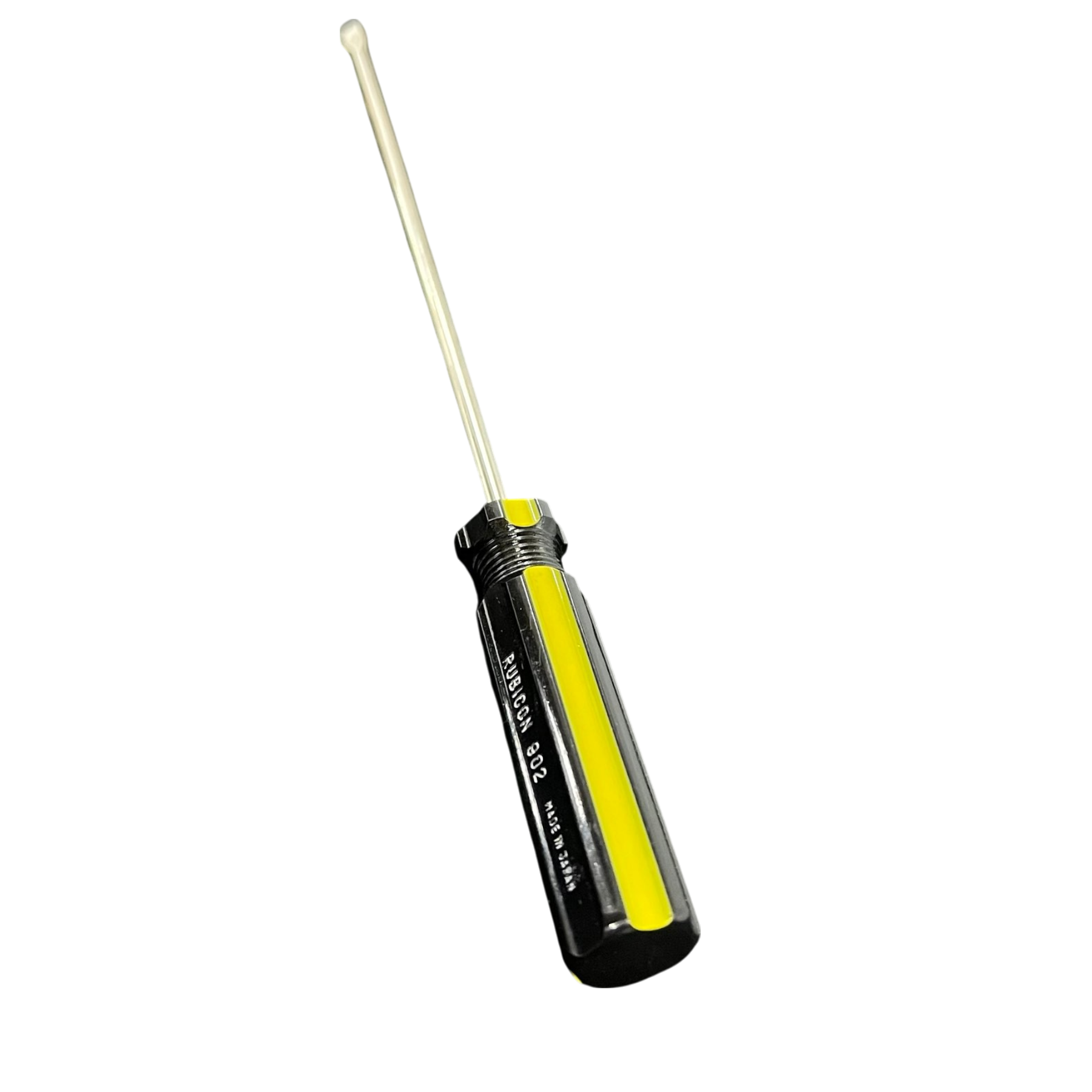 Rubicon 250mm slotted screwdriver with black and yellow ergonomic handle for precise hand tool use