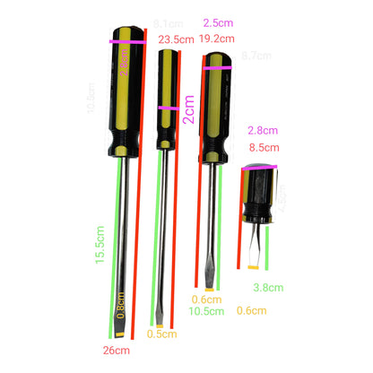 Rubicon 7pcs Screw Driver Set with various sizes and ergonomic handles for comfortable use