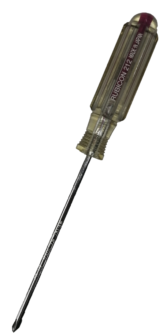 Rubicon Philip Screw Driver Rainbow 212 100mm with transparent handle and metal shaft