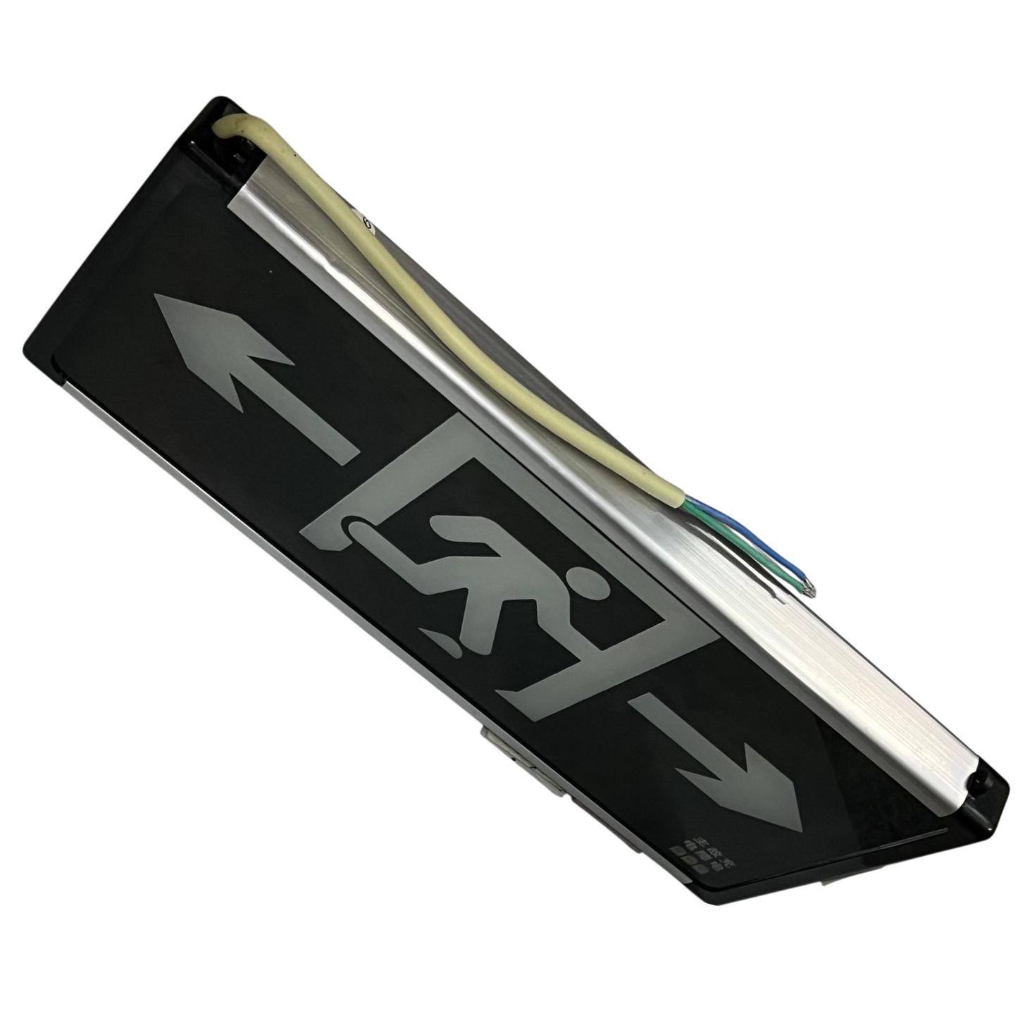 Running Man Left and Right Green 3W 220V work and safety light with wiring and directional arrows