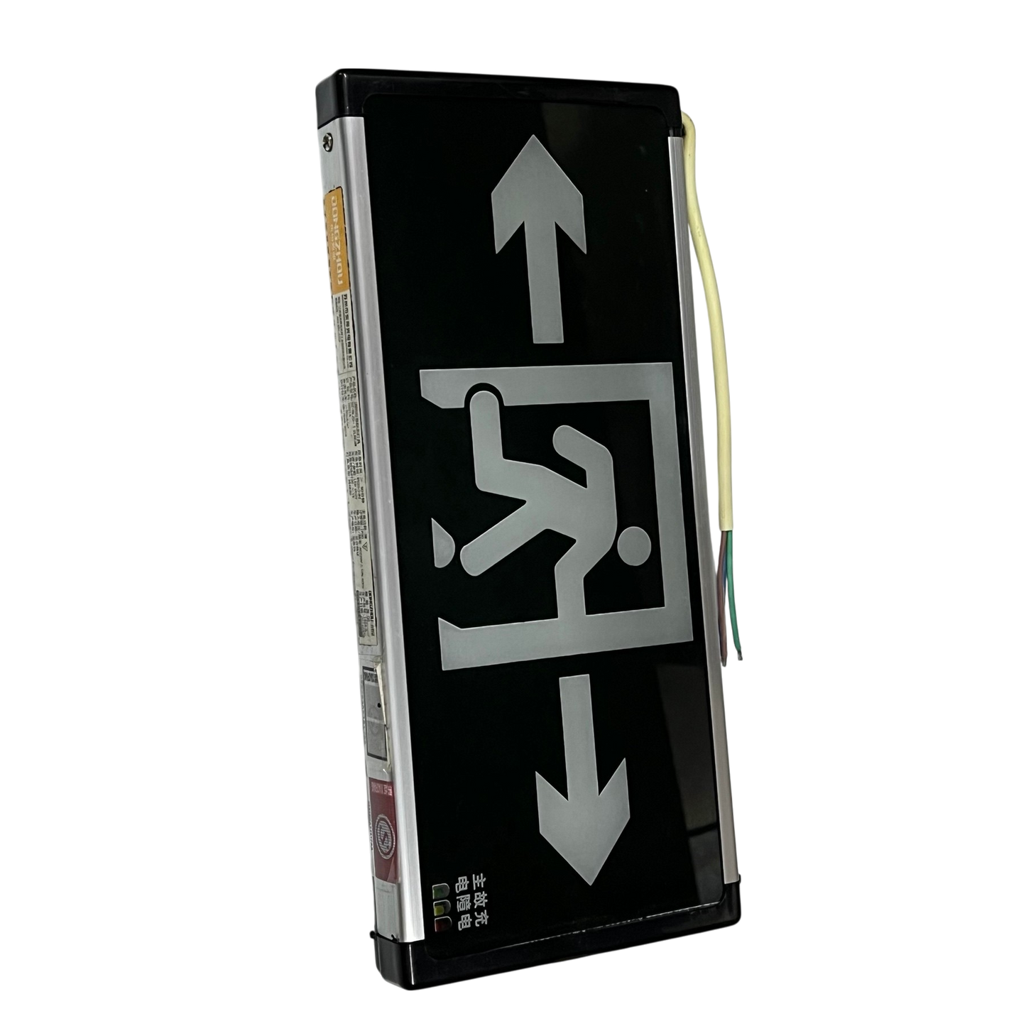 Running Man Left and Right Green 3W 220V emergency exit work and safety light in black casing