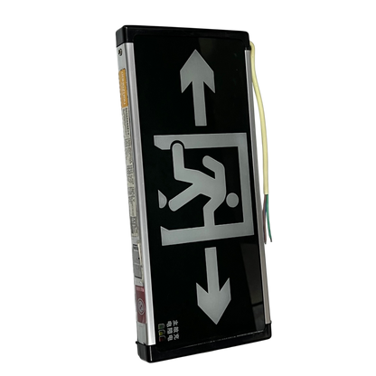 Running Man Left and Right Green 3W 220V emergency exit work and safety light in black casing