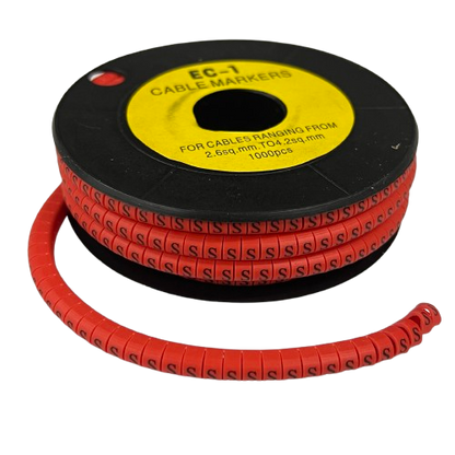 Grippes cable management S Marker Red 2.6mm to 4.2mm 1000pcs coil for organizing cables