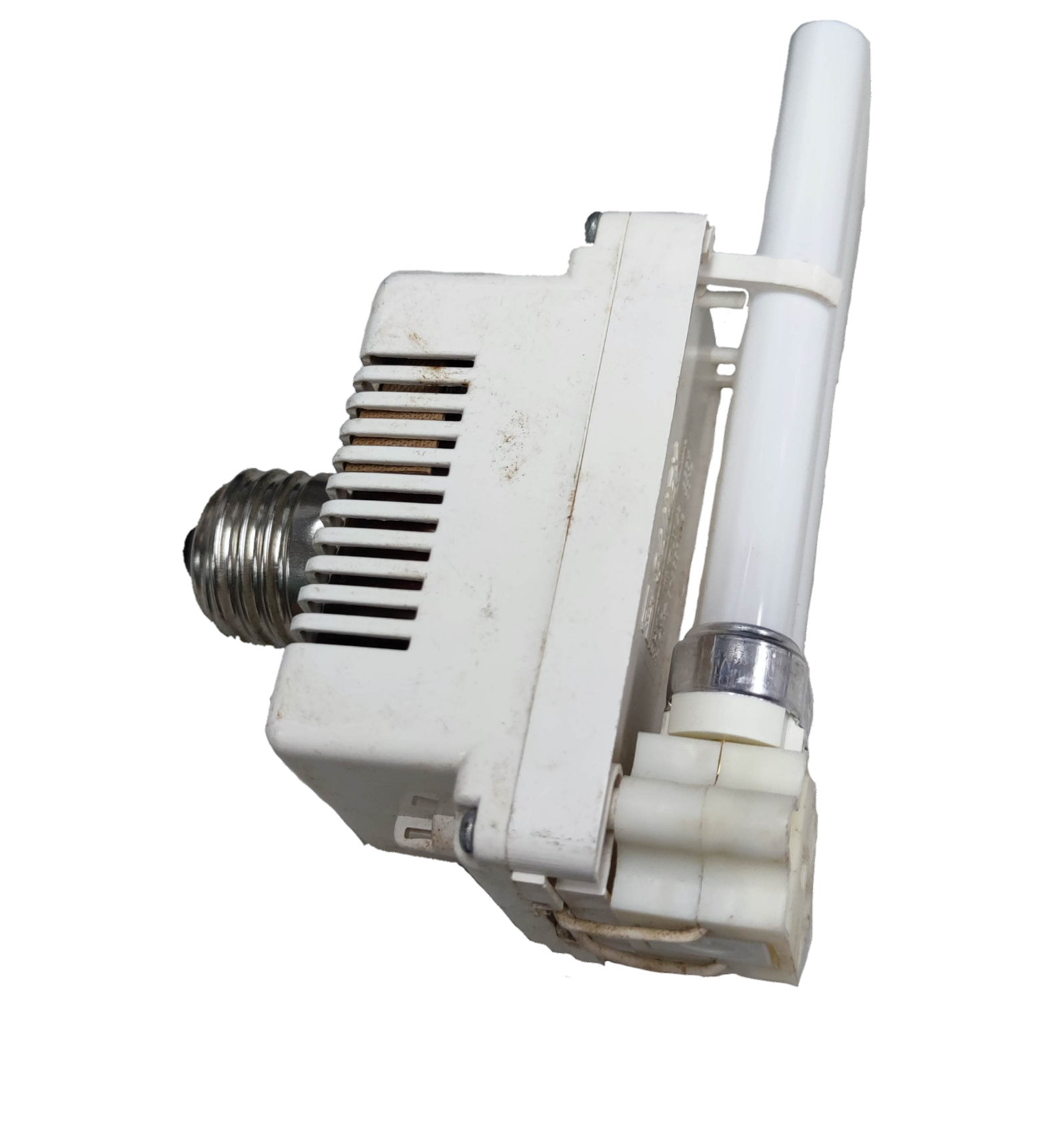 White lighting installation PLC Adaptor to E27 5W-11W with metal screw base and tubular design