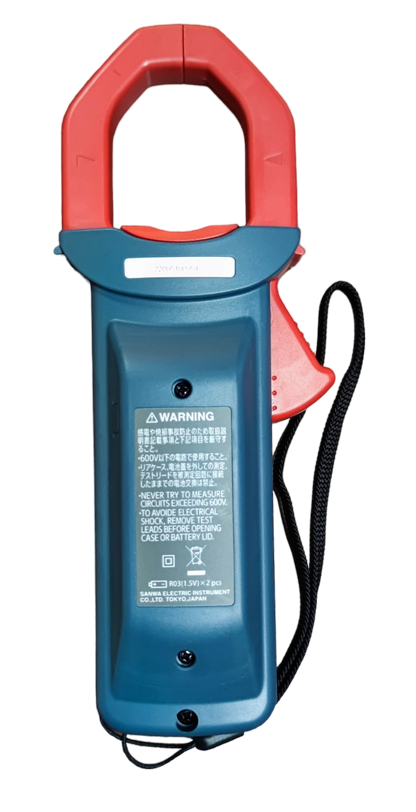 Sanwa 1000A Digital Clamp Meter with red and blue insulated body for electrical testing