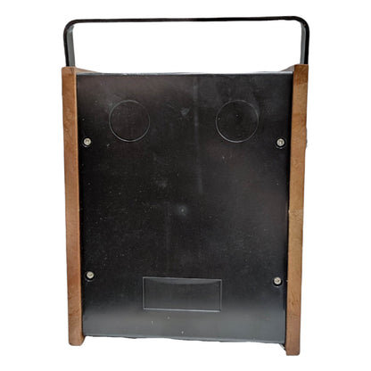 Black metal sign holder with wooden frame on a white background Sanwa Automatic Cut-Out Multi Tester Vintage Multi Power Tester N-301 (For Display on your Collection)