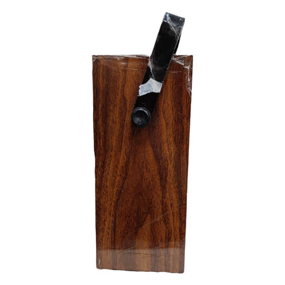 Wooden knife block with a black-handled knife on a white background Sanwa Automatic Cut-Out Multi Tester Vintage Multi Power Tester N-301 (For Display on your Collection)