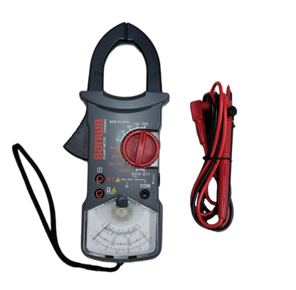 Sanwa Clamp Meter Max 600A CAM600S with red and black test leads for electrical testing