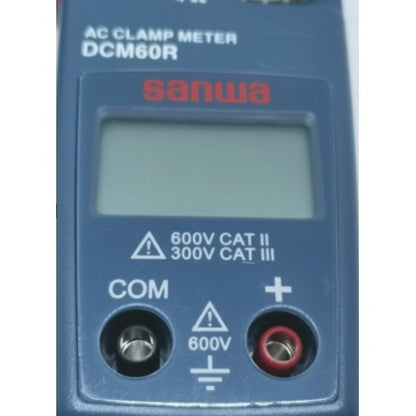 SANWA DCM60R clamp meter 60A with digital display and safety rating indicators