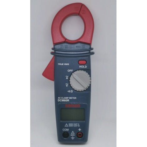 SANWA DCM60R clamp meter 60A with digital display and rotary dial for electrical testing