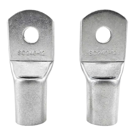 Short Barrel Terminal Lugs 1 Hole SC240-12 for 175mm² to 200mm² Wire Size 12mm Stud Size Ring Crimp or Compression Type