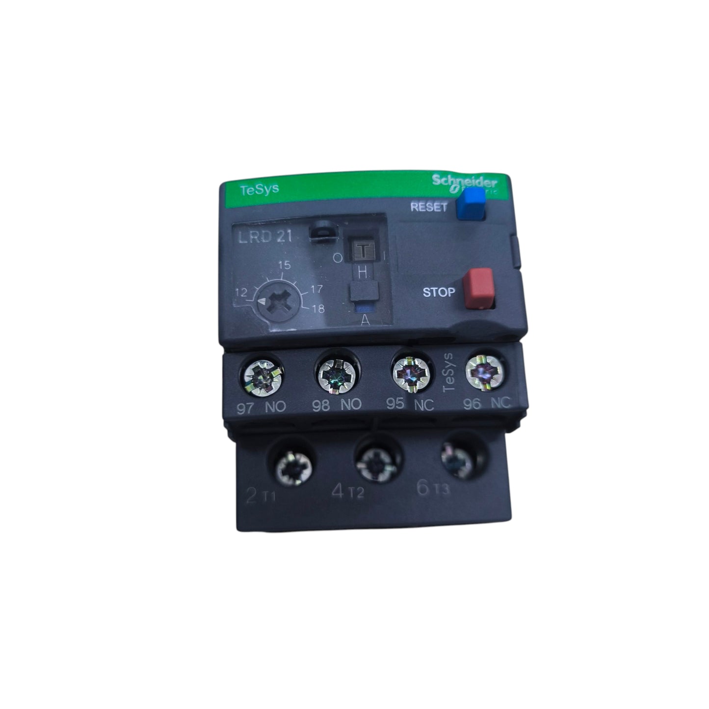 Schneider TeSys 16 - 24A Overload Relay LRD22 with Reset and Stop Buttons for Motor Protection