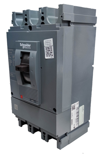 Schneider 350A 3 Pole Industrial Circuit Breaker in gray for electrical circuit protection