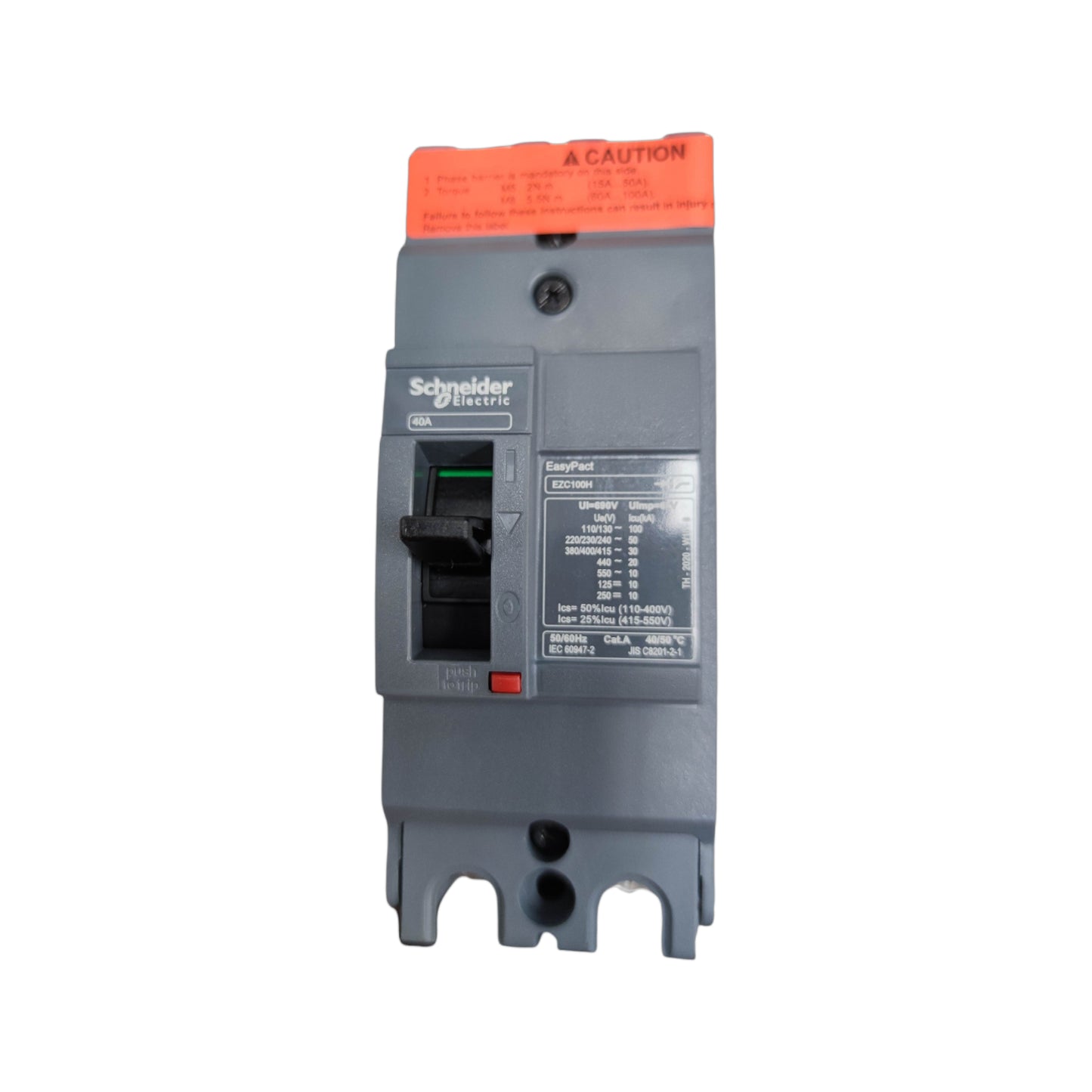 Schneider 40A 2 Pole Breaker Industrial Easy Pact with circuit protection features for commercial use
