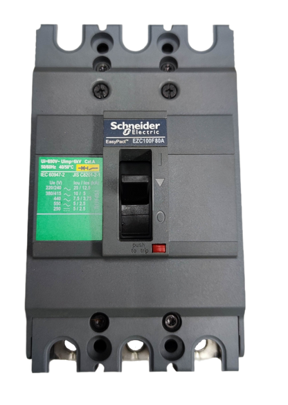 Schneider 80A 3 Phase Circuit Breaker EZC100F electrical switch for power protection