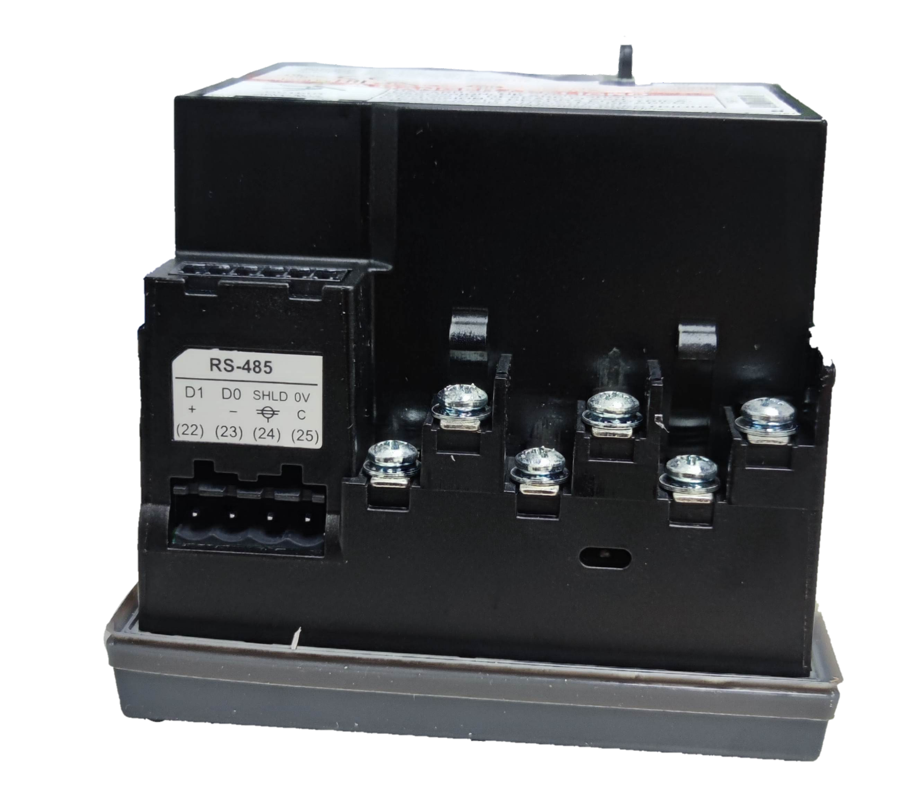 Schneider digital power meter black electrical trade tool with RS-485 connection and terminal screws
