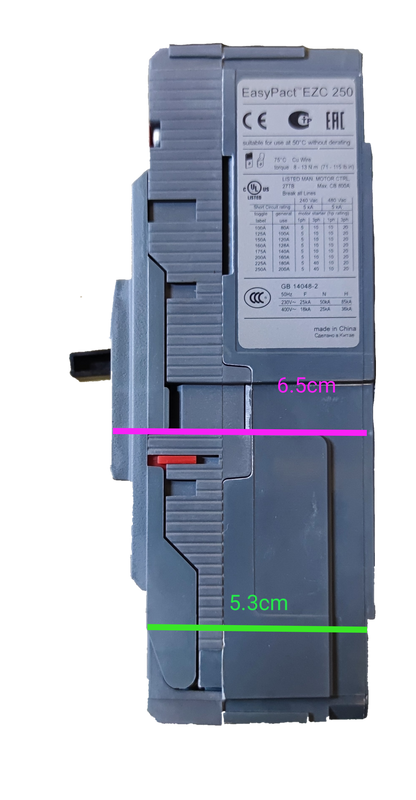Schneider 125A 2 Pole Single Phase Breaker EasyPact EZC 250 gray electrical circuit part