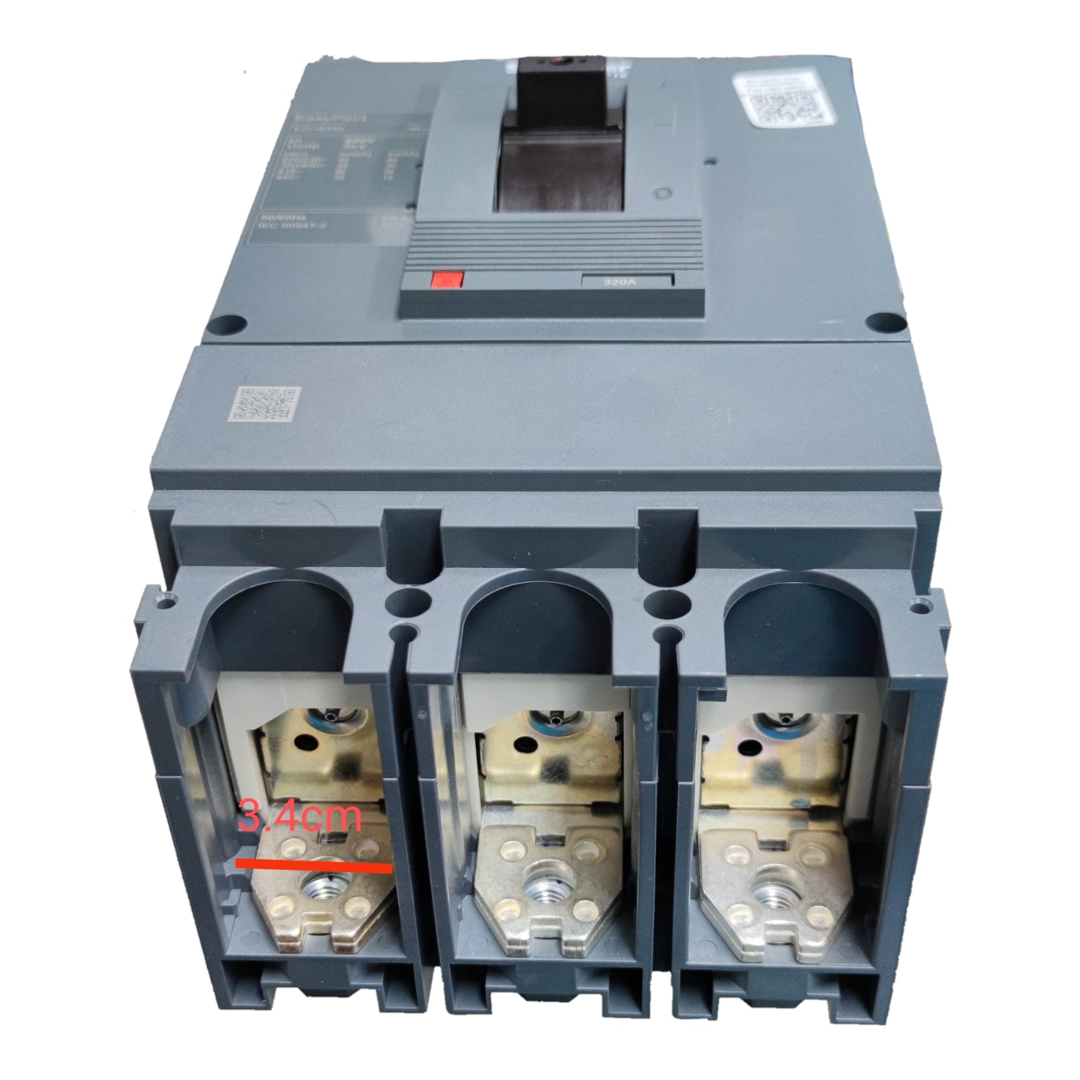 Schneider 320A 3 Pole Industrial Circuit Breaker featuring durable construction for reliable electrical protection