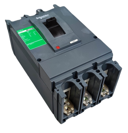 Schneider 400A 3 Pole Industrial Circuit Breaker in black for electrical circuitry and parts
