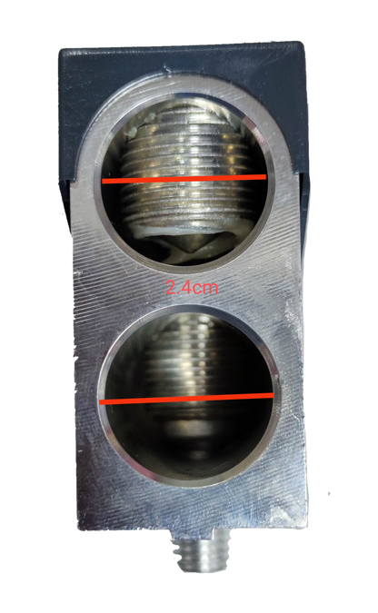 Schneider EZC400N Ampere Frame showcasing two circular connections for electrical circuitry and parts