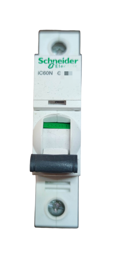 Schneider Miniature Circuit Breaker 50A 1 Pole with a clear toggle switch for reliable electrical protection