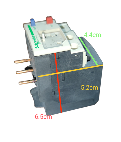 Overload Relay LRD06 Schneider with dimensions 4.4cm x 5.2cm x 6.5cm for electrical circuit protection