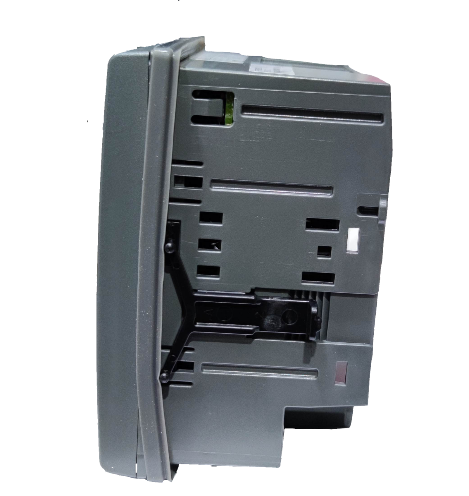 Schneider Power Meter METSEPM2220 48-277VAC electrical trade tool side view in gray casing