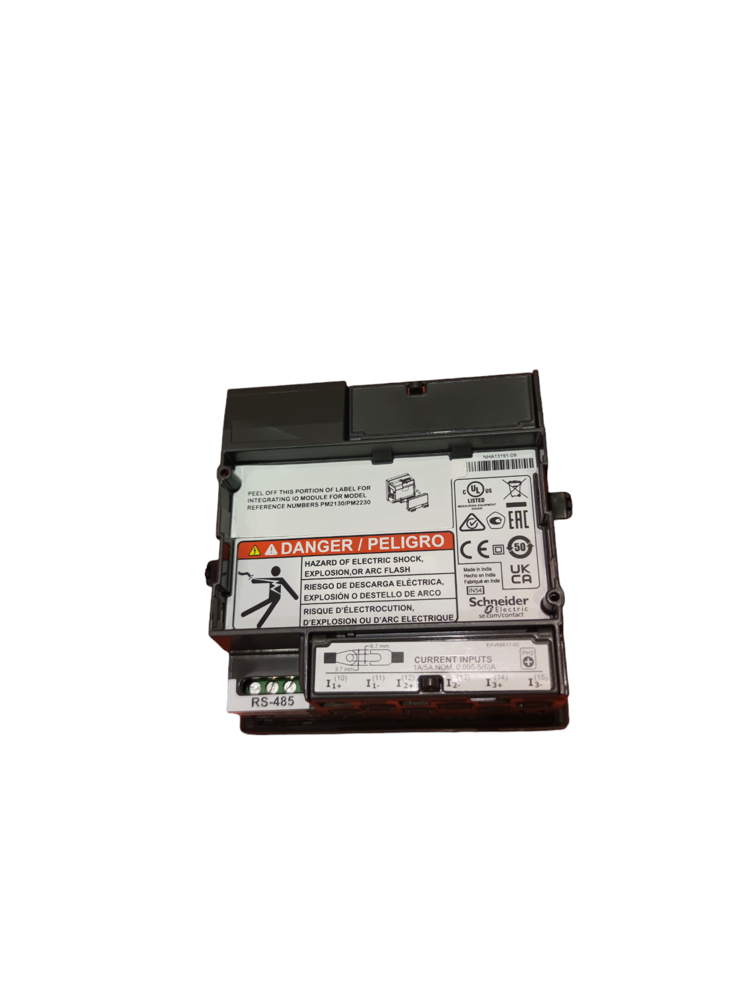 Schneider Power Meter PM2230 Easy Logic electrical trade tool with safety and compliance labels