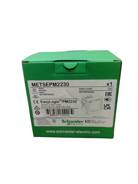 Schneider Power Meter PM2230 Easy Logic green box packaging for electrical trade tools and testers
