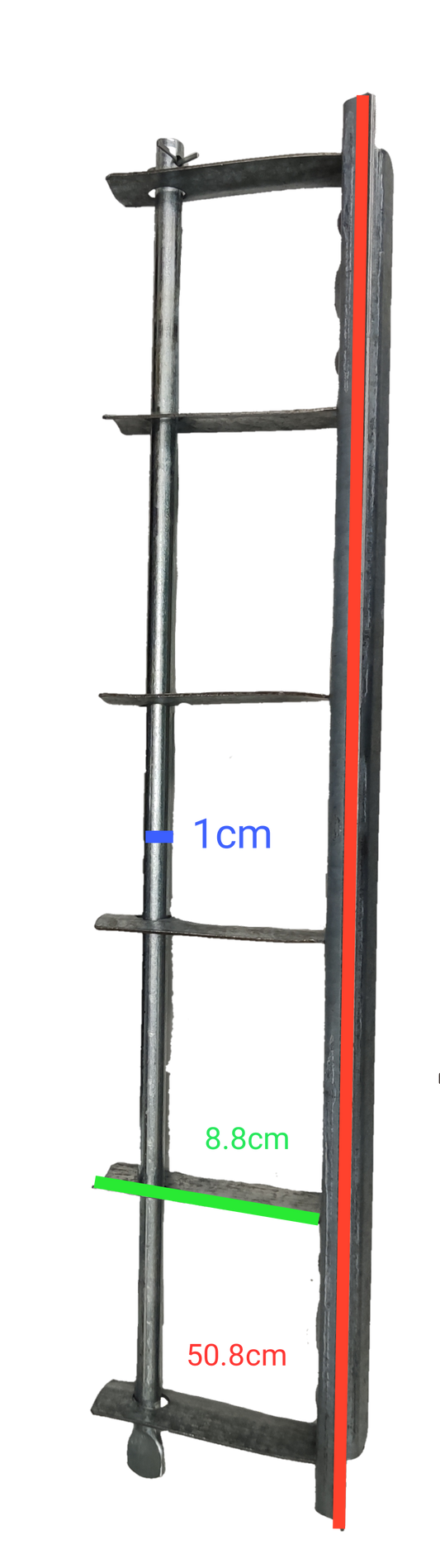 Local secondary rack 3 wire cable management metal frame with detailed measurements