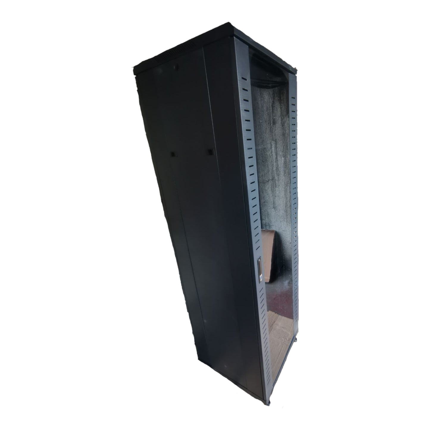 Black metal cabinet on a white background Data Cabinet 42U Server Rack Network Cabinet 60cm x 60cm x 196cm