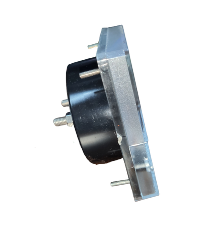 Side view of a 3x3 Hz Meter 220V Panel Meter electrical trade tool with black and clear housing