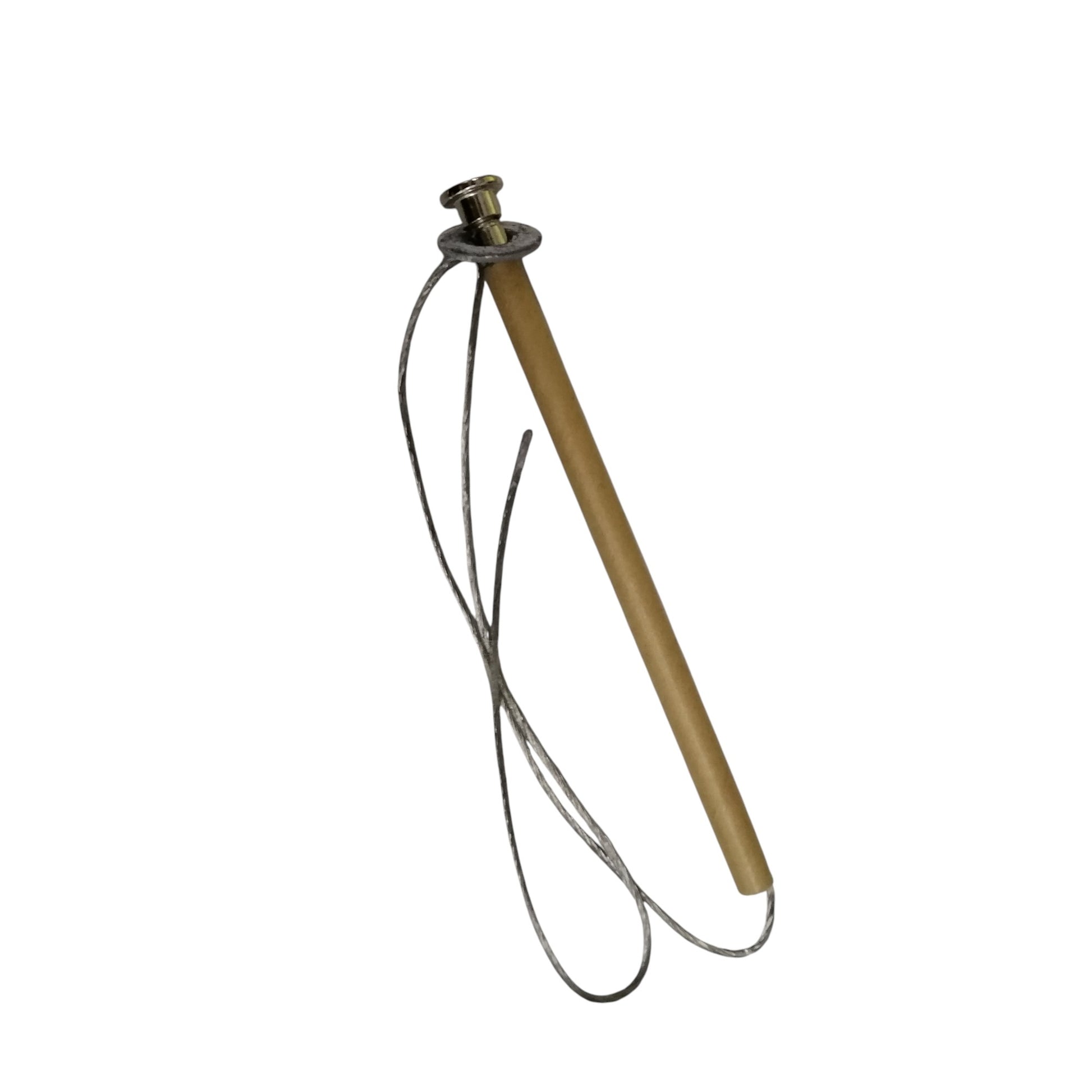SGM Thomson Type K fuse link 3A long brown ceramic rod with screw cap and braided wire leads for circuits